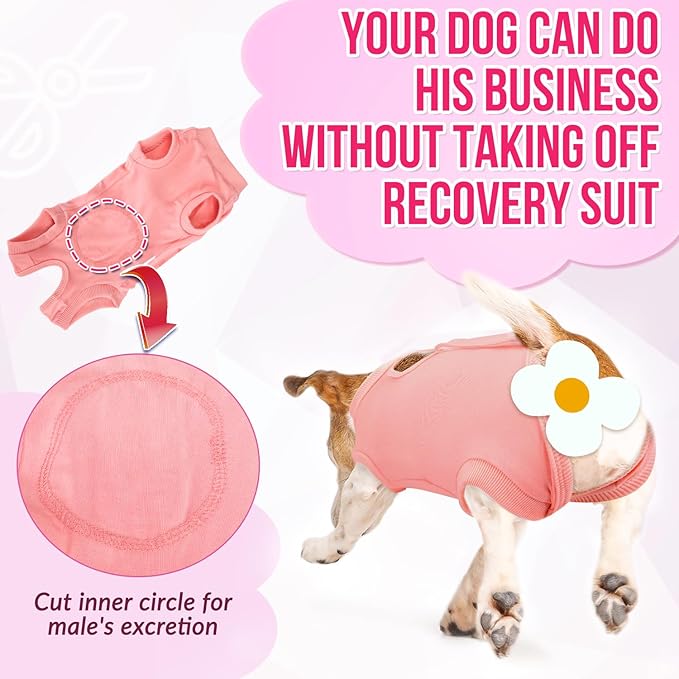Lukovee Recovery Suit for Dogs, Onesie Surgery Recovery Suit for Female Male Dogs, Abdominal Wounds Cone E-Collar Alternative Prevent Licking Spay Recovery Suit (Fen,XXL)