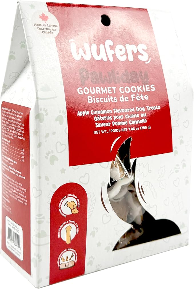Wufers Pawliday Gourmet Spinkled Small Bones Cookie Dog Treats - Christmas Holiday Dog Snacks - All Natural with Human Grade Ingredients (Sprinkled Small Bones)