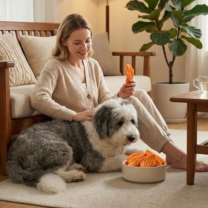 Sweet Potato Chews for Dogs, Healthy Dog Training Treats Low Fat, Human Grade Single Ingredient Dried Sweet Potato Slices for Small Medium Large Breed, Rich in Dietary Fiber,10.58 oz