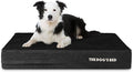 The Dog’s Bed Orthopedic Memory Foam Dog Bed for Large Dogs, Waterproof Washable Cover, Anti-Slip Base, Calming Surface – CertiPUR-Certified Foam, Black Plush, 6 Inch Thick