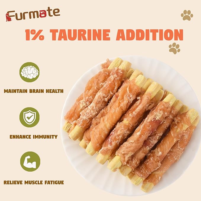 Dog Treats Pumpkin Biscuits Chicken Jerky Wrapped, Low Fat Rawhide Free Healthy Dog Chew Training Treats, High Fiber Pumpkin Biscuits Dog Snacks, for Small Medium Large Dogs 10.6 oz