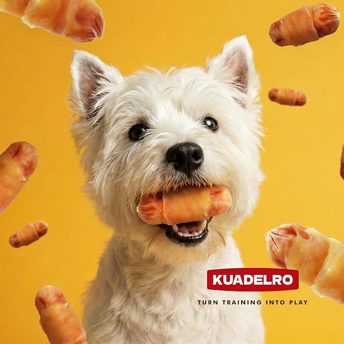 Soft Dog Treats, Chicken Jerky Wrapped Chicken Sausage, Rawhide Free Dog Chews High Protein Low Fat Training Treats for Senior Small Medium Large Breed 8oz/226g