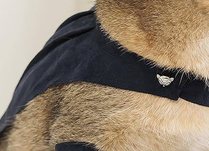 Pet Cosplay Costume Cats Dogs Dress up Kitten Suit Boots with Cloak Hat Belt Cape Accessories,Black