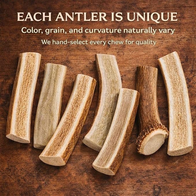 Whitetail Naturals Dog Chews - Split Elk Antlers for Large Dogs, Agressive Chewers - Antler Dog Bones - Long Lasting Naturally Shed Elk Horns (1 Pack Large)