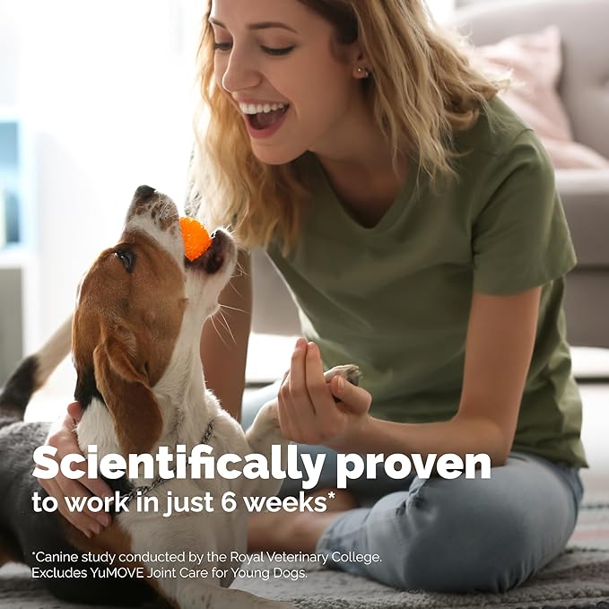 YuMOVE Dog Hip & Joint Supplement, Regular or Advanced Strength - ActivEase Green Lipped Mussel, Glucosamine, Hyaluronic Acid & Omega 3 - Chewable Tablets (60ct Chewable Tablets, Regular Strength)