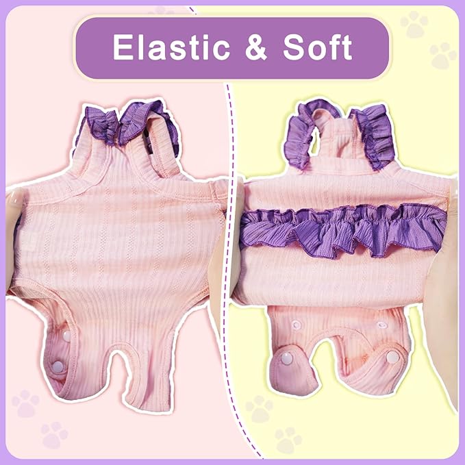 Cat Recovery Suit,Kitten Onesie After Surgery,E-Collar Alternative for Abdominal Wound and Skin Diseases,Soft Breathable Bodysuit After Spay（Blue-m）