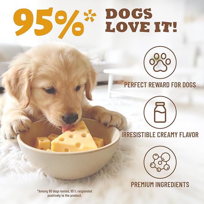 14.1oz Cheese Bites for Dogs - High-Protein Cheese Dog Treats for Digestive & Immune System Health - Original Chewy Natural Puppy Training Treat