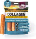 Wild Eats Water Buffalo Flavor Collagen Retriever Style Cheek Rolls 5" Dog Chews-4 Pack (Long Lasting Dog Chews Treats & Bones for Medium Dogs) Substitute for Pig Ears for Dogs