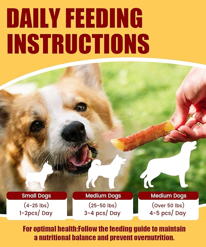 Chicken Wrapped Sweet Potato Dog Treats 10.6oz Chicken Jerky Training Treats for Puppy Dogs Rawhide Gluten Grain Free w/Taurine Dog Snacks Limited-Ingredient Treats Low Fat High Protein