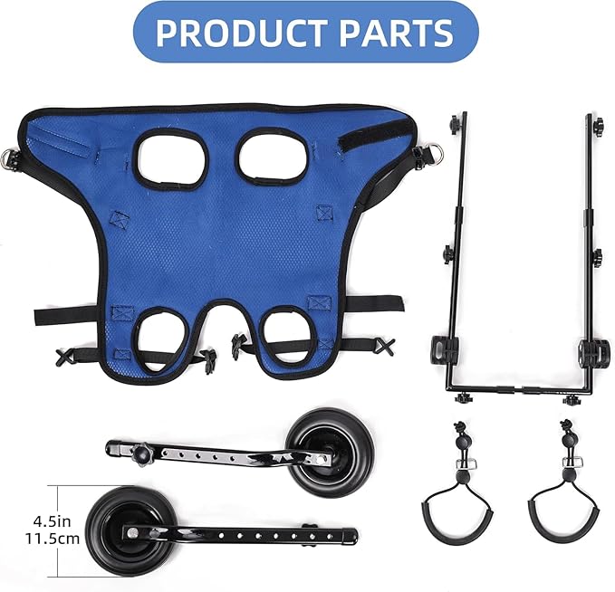 Small Dog Wheelchair for Back Legs - Adjustable Mobility Aid for Disabled Pets, Leg Brace and Hip Support