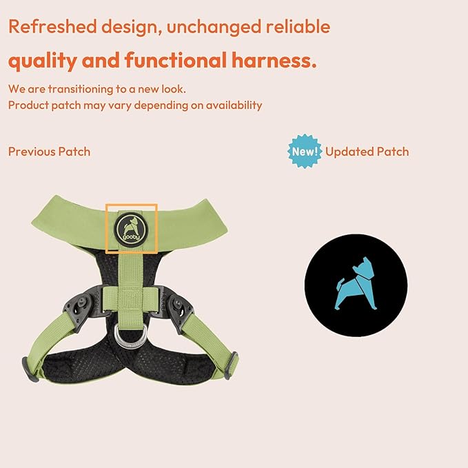 Gooby Comfort X Harness - Dual Snap, Yellow, X-Large - No Pull Small Dog Harness with Rotational Buckles and Patented Choke-Free X Frame