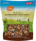 Canine Naturals Natural Peanut Butter Chew, Mini Knot - 12 Pack - 100% Rawhide Free and Collagen Free Dog Treats - Made with Real Peanut Butter - All-Natural and Easily Digestible