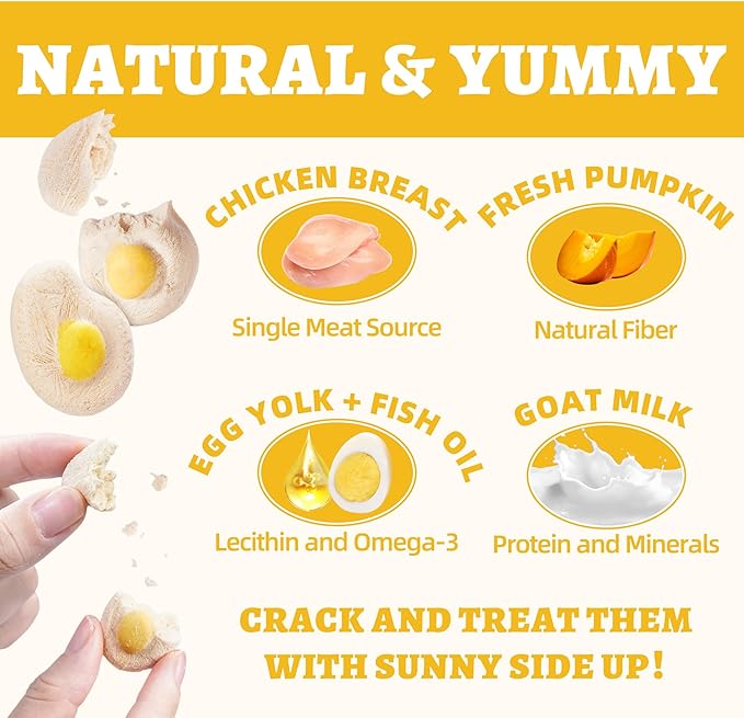 Wellix Freeze-Dried Treats for Dogs and Cats - SunnyBites Freeze Dried Chicken Cat Treats for Indoor Cats - Supports Immunity&Gut Healthy for Training Kitten Snack 3.5oz