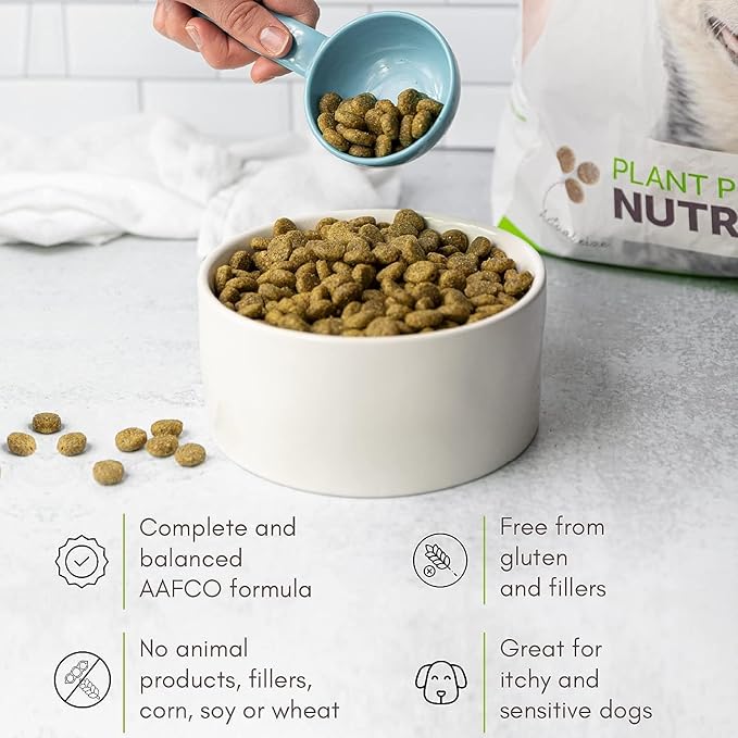 V-dog Vegan Kibble Dry Dog Food (24 LB) | Plant Based Protein with Added Taurine for Sensitive Stomach and Skin | Adult Dog Food | Vegetarian Superfood | Made in US