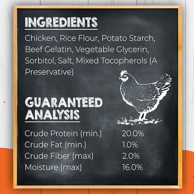 Canine Naturals Chicken Recipe Chew - Rawhide Free Dog Treats - Made from USA Raised Chicken - All-Natural and Easily Digestible - Mini (6 Count) for Dogs Under 20 lb