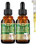 Liquid Collagen for Dogs, Natural Dog Collagen for Skin & Coat Support, Immune Support, Joint & Mobility Care with MSM, Middle-Aged and Older Dogs (Bacon Flavor - 60ml 2 Pack)