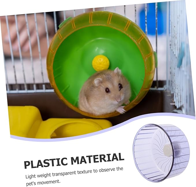 UPKOCH Silent Hamster Running Wheel Dual-Bearing Crystal Exercise Wheel for Hamsters Gerbils Hedgehogs and Chinchillas Noiseless 10-inch PET Plaything