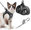rabbitgoo Cat Harness and Leash Set for Walking Escape Proof, Adjustable Soft Kittens Vest with Reflective Strip for Cats, Comfortable Outdoor Vest, Grey, L