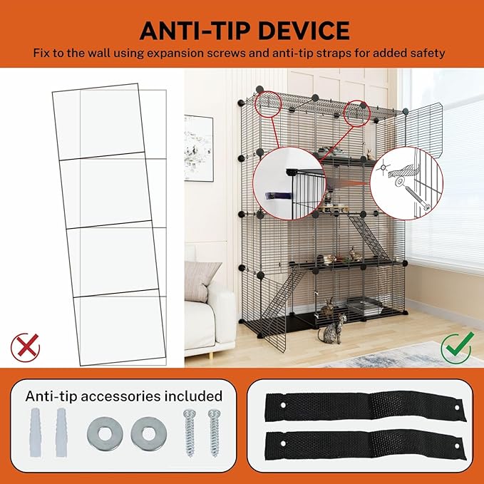 STILLCOVE Cat Cage Indoor, Big Wire Cat Cage Kennels Enclosures DIY Playpen Crates, Pet Pen C&C Cage for Multiple Cats Kittens Rabbits Bunny Ferrets Chinchilla and Small Animals
