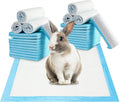 Fhiny Rabbit Pee Pads, 13" x 18" 100 PCS Disposable Bunny Cage Liner Leak-Proof Super Absorbent Potty Training Pad with Quick-Dry Surface for Rabbit Guinea Pig Cat Puppy or Other Small Animals