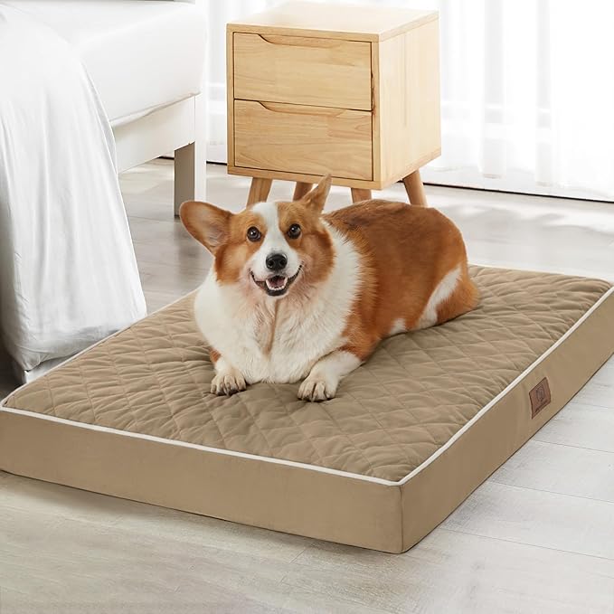 WNPETHOME Orthopedic XXL Dog Beds Large Sized Dog, Waterproof Extra Large Dogs Bed with Removable Washable Cover, Multi-Needle Quilting Dogs Crate Bed