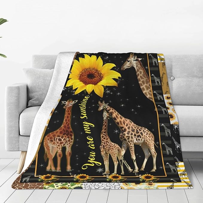 Giraffe Blanket Giraffe Decor Throw Blankets Cozy Fleece Flannel Blanket Soft Warm Plush Lightweight Bedding Little Giraffes Gifts for Women Men Girls Boys for Couch Sofa Bed 50"X60"