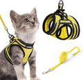 rabbitgoo Cat Harness and Leash Set for Walking Escape Proof, Adjustable Soft Kittens Vest with Reflective Strip for Cats, Comfortable Outdoor Vest, Bright Yellow, S