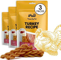 iPaw 3 Value Combo Turkey Dog Treats, All Natural Human Grade Dog Treat, Suitable for Training chew, Hypoallergenic, Rawhide Alternative, Braided Stick (Duck Liver), 3 Packs