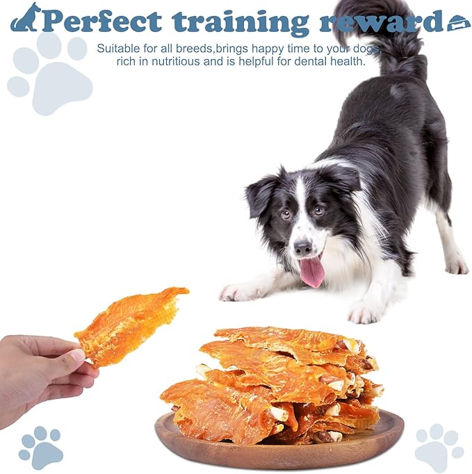 Chicken Jerky with Twist Rawhide Sticks for Dogs, 8 oz - High Protein Real Chicken Breast Dog Chews - Long Lasting Dental Care Treats for Puppies, Small and Medium Breeds, 4-4.5 Inch