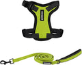Best Pet Supplies Voyager Step-in Lock Pet Harness w Reflective Pet Leash Combo Set with Neoprene Handle 5ft - Supports Small, Medium and Large Breed Puppies/Cats - Lime Green/Black Trim, XXS