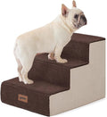 ZOMISIA Dog Steps for Couch - Pet Stairs for Small Dogs and Cats, Dog Steps with Non-Slip Bottom Grey 3 Steps, Brown