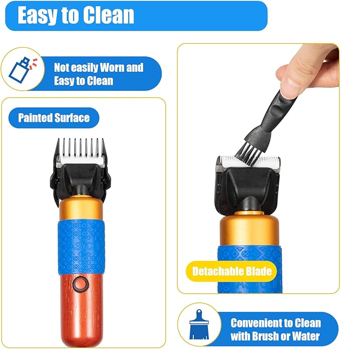 Sheep Shears, 10ft Electric Pet Shaving and Grooming Kit with Plug & 2 Blades, Pet Clippers Set, Dog Clippers for Grooming, Low Noise Pet Supplies, Pet Clippers for Dog, Rabbit, Horse, Sheep, Cow