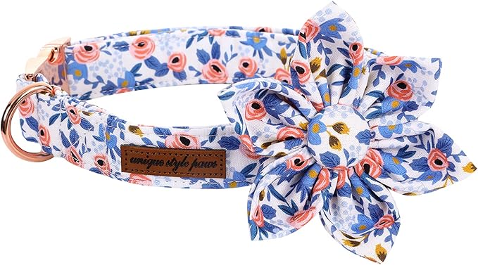 Unique style paws Cotton Dog Collar with Bow Puppy Collar with Black Blue Grid for Small Medium Large Boys Girls Dogs