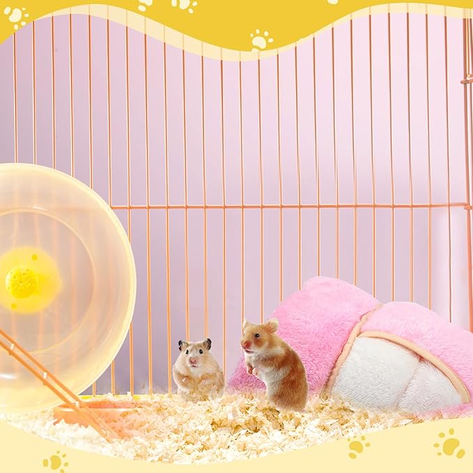 Wenqik 2 Pcs Guinea Pig Hideouts Guinea Pig Bed Washable Bunny Bedding Cuddle Warm Small Pet Sack Supplies Portable Pet Carrier Cage Nest Accessories for Cage(Gray, Pink,Plain)