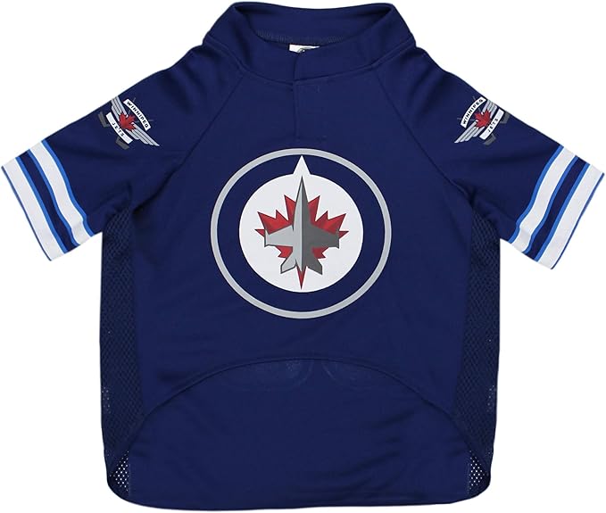 NHL Winnipeg Jets Jersey for Dogs & Cats, Small. - Let Your Pet Be A Real NHL Fan!