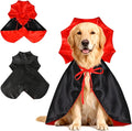 QKURT Cat Vampire Cloak-Pet Halloween Costumes, Dogs Cats Cape, Pet Cosplay Vampire Cloak & Accessories Costume Outfit for Halloween Party (Red,L)