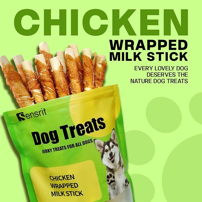 Chicken Wrapped Milk Stick Dog Treats - Crunchy Milk Bones with Real Chicken - Supports Healthy Bones & Teeth, Perfect for Puppies and Small Dogs