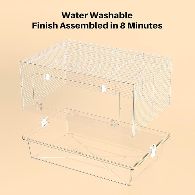 BUCATSTATE Hamster Cage with Acrylic Door Small Animal Cage and Habitats with Accessories for Dwarf Syrian Hamsters Degus Mices 19.7" L*13" W* 13.4" H