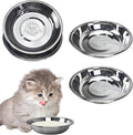 Stainless Steel Cat Bowls, Whisker Friendly Shallow Cat Food Bowls, Small Metal Pet Dish for Kittens and Indoor Cats, Basic Replacement Plates for Elevated Feeder Stands (7.1in-4Pcs)