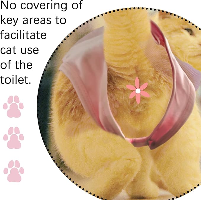 Cat Surgery Recovery Suit - L Size Pink, Soft and Breathable for a Comfortable Recovery, Designed for Ease of Wear and Ideal Post-Op Care