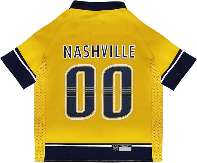 Pets First NHL Nashville Predators Jersey for Dogs & Cats, Small. - Let Your Pet Be A Real NHL Fan!