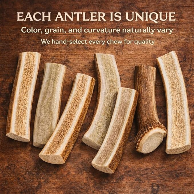 WhiteTail Naturals - Split Elk Antlers for Large Dogs - (3 Pack-Large) - Antler Dog Chews - Long Lasting Dog Chew Bone for Aggressive Chewers