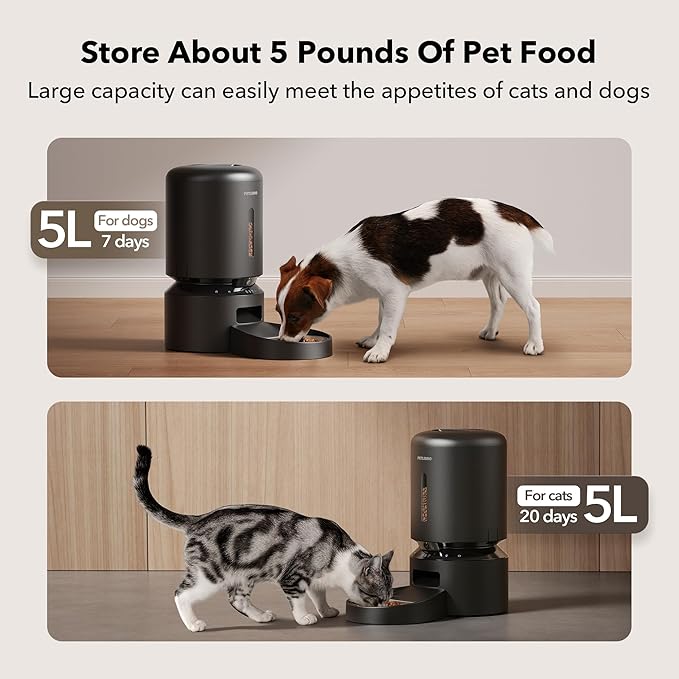PETLIBRO Automatic Cat Feeder with Camera,1080P HD Video with Night Vision,5G WiFi Pet Feeder-with 2-Way Audio,Low Food & Blockage Sensor,Motion & Sound Alerts for Cat-& Dog Single Tray,(Pack of 4)