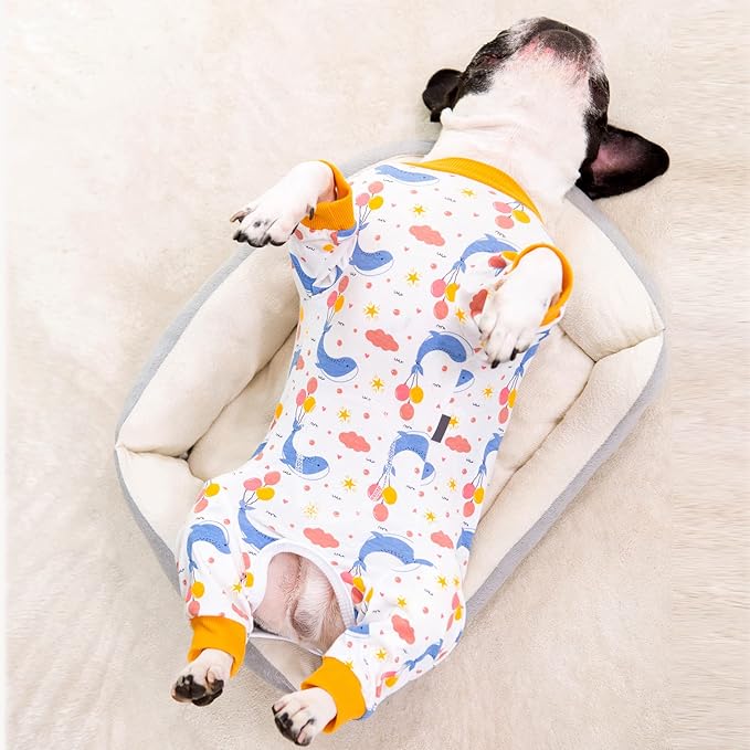 Dog Surgery Recovery Suit, Dog Onesie for Surgery Female Male Dogs, Dogs Pajamas Long Sleeve, Small Dogs Onesie, Abdominal Wound Bandages Surgical Suit, Cat Recovery Suit for Shedding Skin Disease