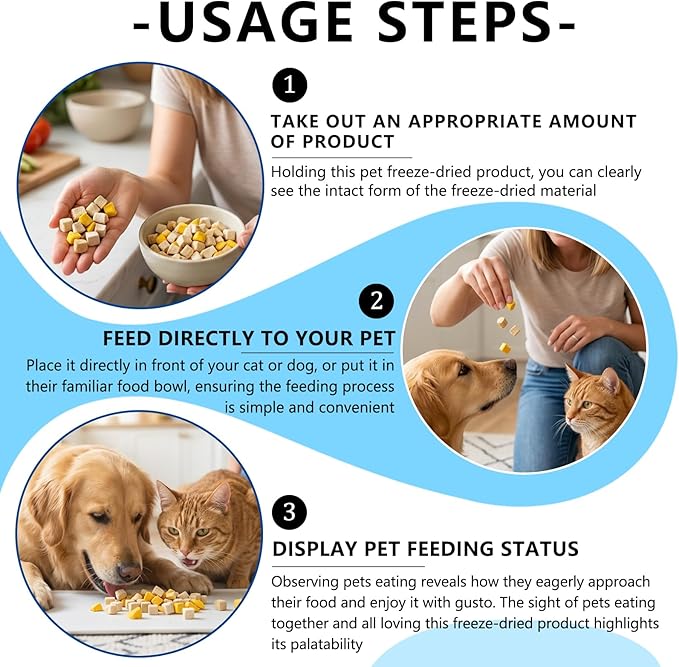 Freeze Dried Chicken Duck & Egg Recipe for Dogs & Cats Treats | 4 oz Canister Freeze Dried Dog Treats | Training Treats for Dogs, Puppies, Kittens & Senior Pets (4 oz)