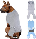 2 Packs Breathable Cotton Dog Recovery Suit for After Neuter Spay Abdominal Wounds Protector, Professional Anti-Licking Onesies for Male Female Pets Surgery Bandages, 2XL Red & Blue Pure