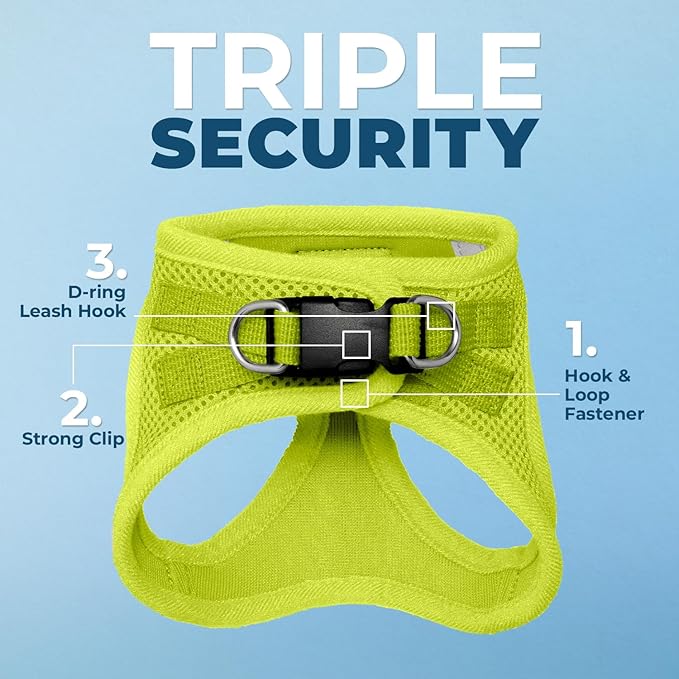 Voyager Step-in Pet Harness - All Weather Mesh, Adjustable Step in Harness for Cats and Dogs by Best Pet Supplies - 307S Lime Green, S