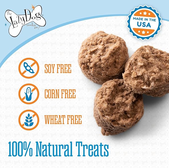 The Lazy Dog Cookie Co. Soft Dog Treats, Mutt Mallows Maple Bacon Kissies, for Small, Medium and Large Dogs, Wheat-Free, Baked in The USA, 5 oz. (Pack of 3) Bacon