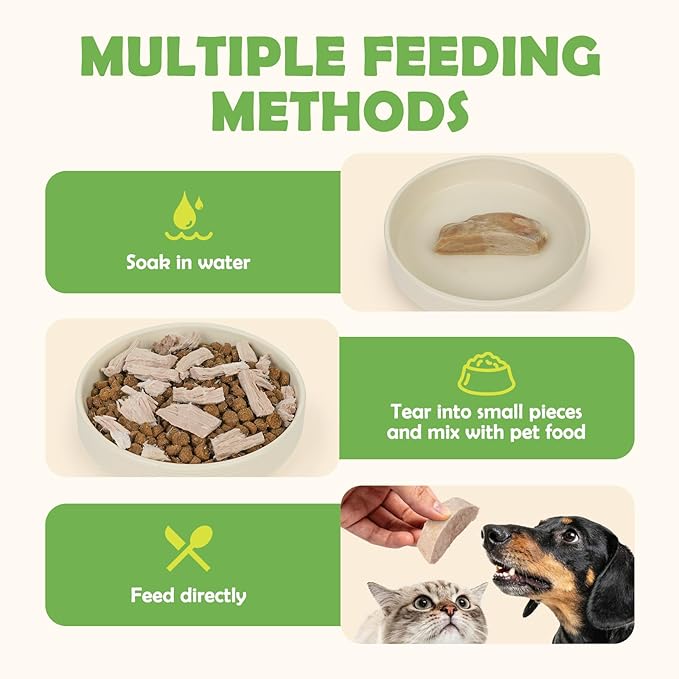 MON2SUN Freeze Dried Duck Breast Treats for Dogs & Cats - Whole Cut Chunks, Single Ingredient, High Protein, Grain Free Food Topper & Training Snacks, 4.2oz