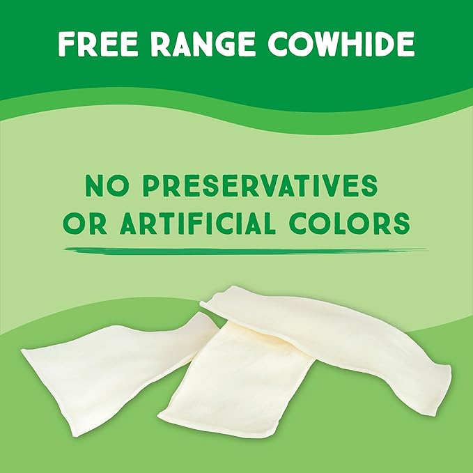 Chips Beef Flavor 1-Pound Bag - Premium Large Dog Rawhide Chews - Ideal for Agressive Chewers Dog Rawhide Treats - Durable Rawhide Bones for Large Dogs
